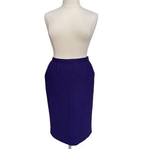 Vintage Pendleton Purple 100% Wool Midi Pencil Skirt with Side Pockets Size: 16